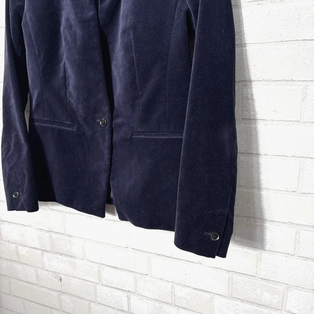 Banana Republic Velvet‎ Blazer Women 4 Preppy Dark Academia Equestrian Office